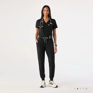 Figs Core Black Zamora Jogger Scrub Pants Size M Petite